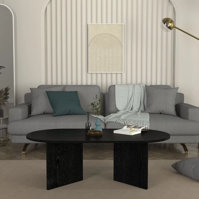 Τραπεζάκι σαλονιού Cortado χρώμα sencron black 120x60x39,6εκ.