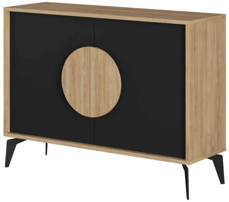 Μπουφές Gora χρώμα sapphire oak - silky black 110x40x82εκ.