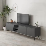 Έπιπλο τηλεόρασης Fiona χρώμα ανθρακί 180x35,6x48εκ.