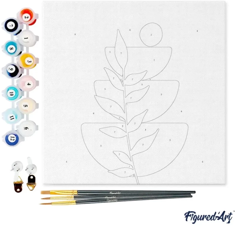Figured’Art Καμβάς Ζωγραφικής με Αριθμούς – Bohemian Botanical Art 20×20cm