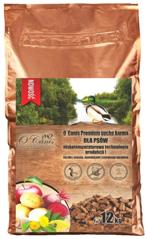 O'CANIS Premium Duck with millet, potatoes, and red beetroot - dry dog food - 12kg