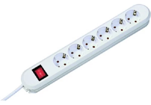 Bachmann B381.252KR Πολύπριζο 6 Θέσεων με Διακόπτη και Καλώδιο 5m
