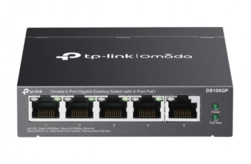 TP-LINK Omada DS105GP Unmanaged L2 PoE+ Switch με 4 Θύρες Gigabit (1Gbps) Ethernet και 4 SFP Θύρες
