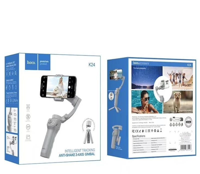 Hoco K24 Gimbal για Κινητό 3.600mAh V5.2 με Σταθεροποιητή 3 Αξόνων Γκρι