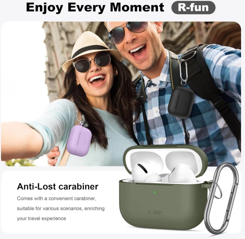 Tech-Protect Silicone Hook Case for AirPods Pro - Purple