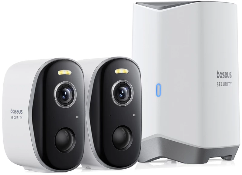 Baseus Security N1 Plus Dual 2K Outdoor Surveillance Kit (2 Cameras) – White