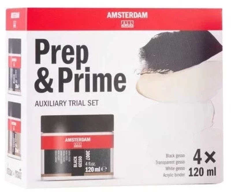 Σετ Gesso και Medium AMSTERDAM, 4x120 ML