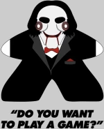 Jigsaw Meeple T-Shirt - BURGUNDY