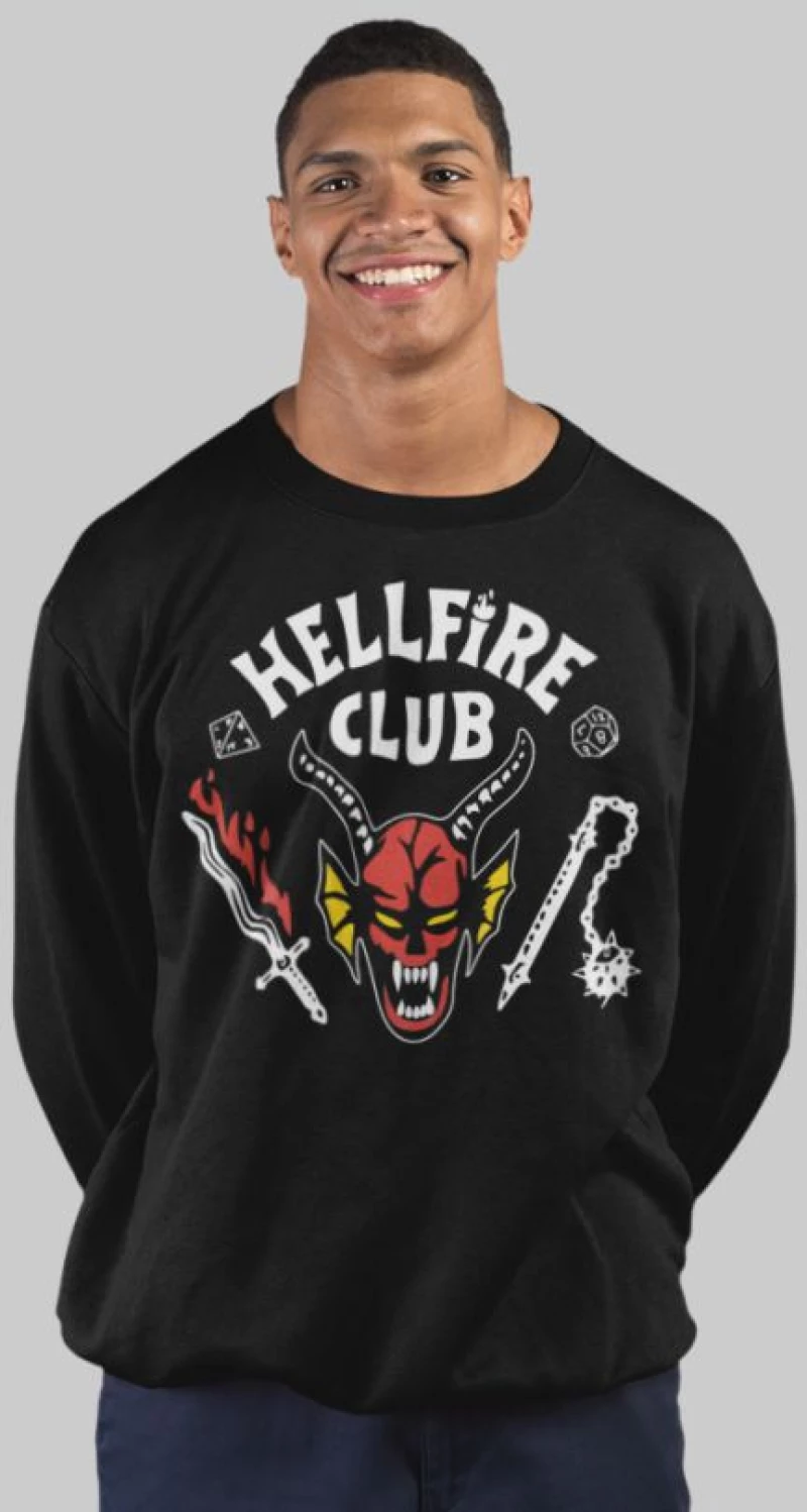 Offer | Stranger Things Hellfire Club φούτερ - BLACK