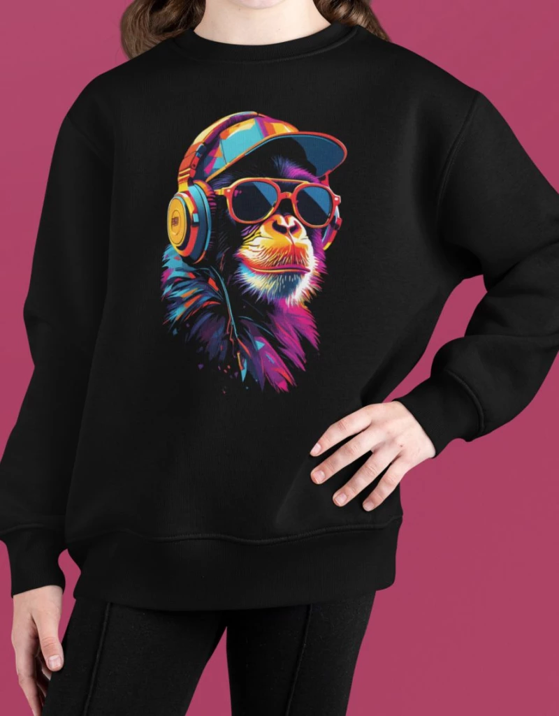Funky Monkey Παιδικό Φούτερ - BLACK