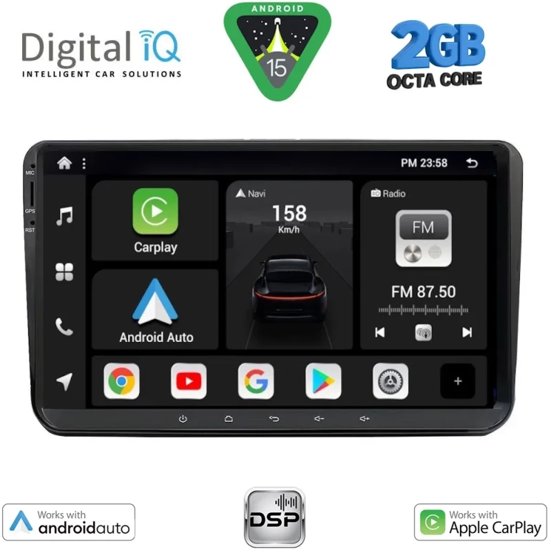 DIGITAL IQ BXF 589_CPAA (9'' DECK) MULTIMEDIA SYSTEM for VW – SKODA – SEAT GROUP mod. 2004-2018 DIGITAL IQ BXF 589_CPAA