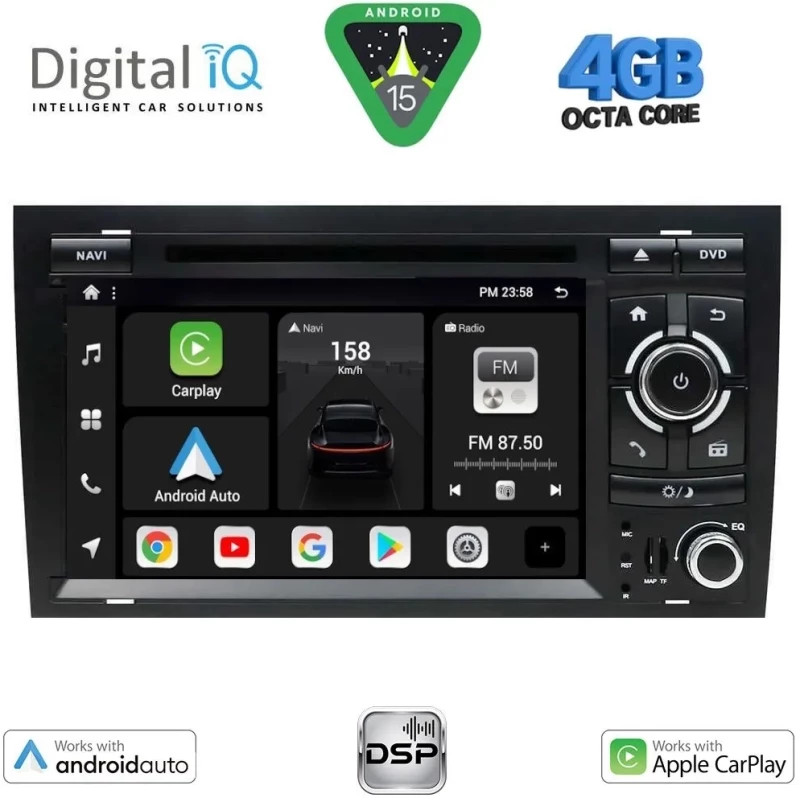 DIGITAL IQ BXF 650_CPAA (7'' DVD) MULTIMEDIA SYSTEM for AUDI A4 mod. 2002-2008 DIGITAL IQ BXF 650_CPAA