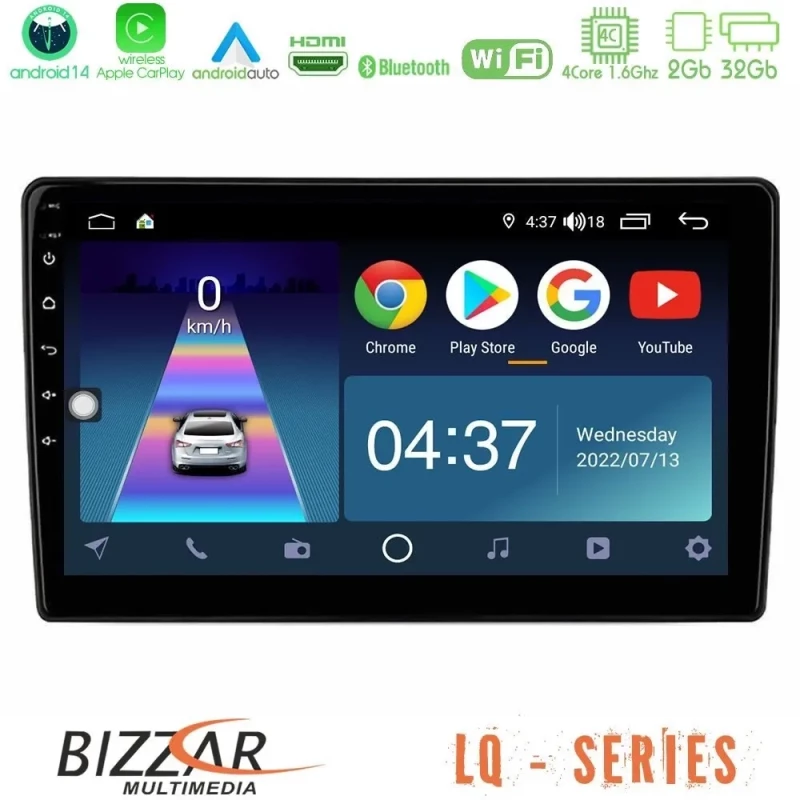 Bizzar LQ Series 4Core Android14 2+32GB Hyundai H1 2009-2015 Navigation Multimedia Tablet 9" Με Carplay & Android Auto U-LQ-HY0632