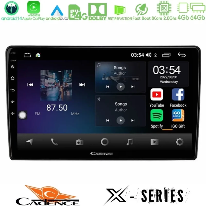 Cadence X Series Hyundai H1 2009-2015 8core Android 14 4+64GB Navigation Multimedia Tablet 9" U-X-HY0632