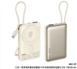 Remax MC-01 MagSafe Power Bank 10000mAh με Θύρα USB-C Μπεζ