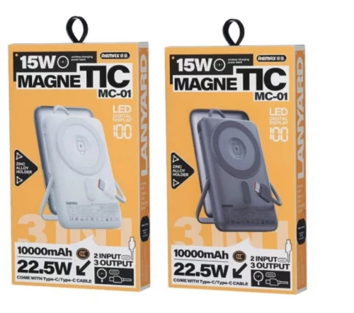 Remax MC-01 MagSafe Power Bank 10000mAh με Θύρα USB-C Μπεζ