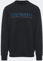 FUNKY BUDDHA Men's Crew Neck Sweater - FBM012-004-06-BLACK