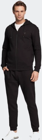 GUESS ALDWIN ZIP HOODED SWEATSHIRT - Z2YQ28K9V31-JBLK