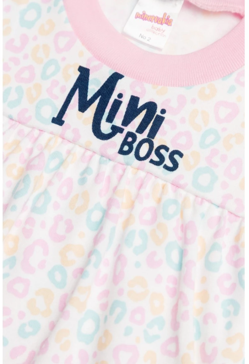 Πυτζάμα Βρεφική Καλοκαιρινή Minerva Mini Boss Ροζ-Σιέλ No 2 61934-127
