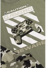 Πυτζάμα Παιδική Καλοκαιρινή Minerva Core Gaming Χακί No8 61951-860