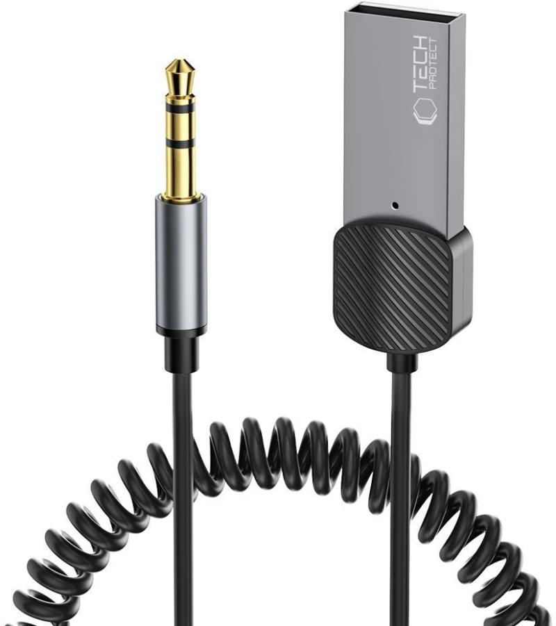 Tech-Protect UltraBoost Bluetooth 5.0 Audio Δέκτης με Καλώδιο Aux Αρσενικό - Γκρι