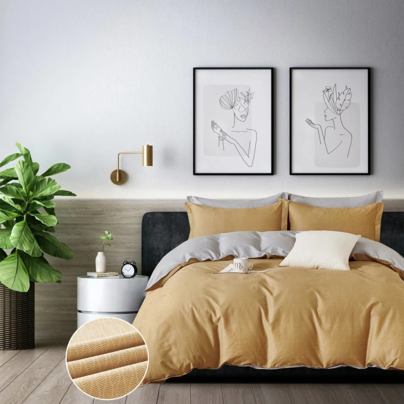Κουβερλί Υπέρδιπλο 2 Όψεων Aslanis Home  Tethis Καφε/Γκρι 220x240