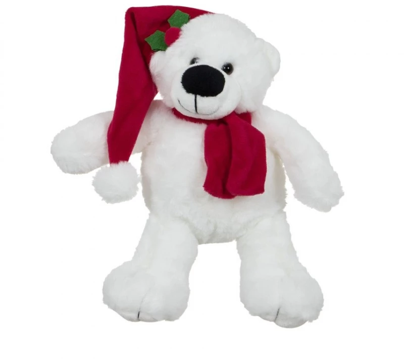 Λούτρινο Manon Des Pres White Santa Bear 25cm BR78765