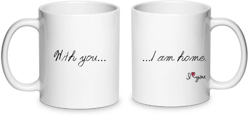 Κούπα Αγάπης With You I Am Home Σετ 2 Τεμάχια LOVE123-Λευκό