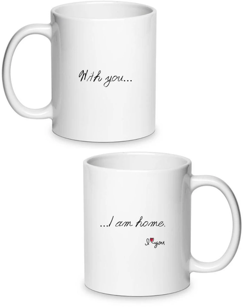 Κούπα Αγάπης With You I Am Home Σετ 2 Τεμάχια LOVE123-Λευκό