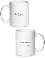 Κούπα Αγάπης With You I Am Home Σετ 2 Τεμάχια LOVE123-Λευκό