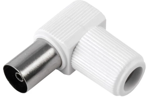 Γωνιακό Φις RF Θηλυκό 9.5mm Λευκό