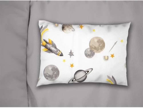 Βρεφική Μαξιλαροθήκη Dimcol Space Mission 183 35x45 White-Grey