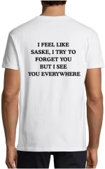 Μπλούζα Κοντομάνικη Με Τύπωμα I Feel Like Saske IFL978-Λευκό