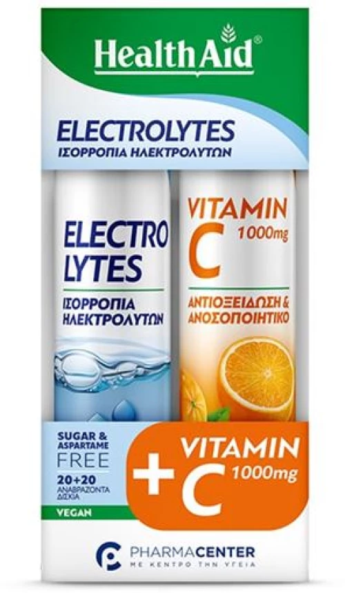 Health Aid Promo Electrolytes 20 Αναβράζοντα Δισκία & Vitamin C 1000mg 20 Αναβράζοντα Δισκία