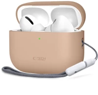 Tech-Protect Θήκη Σιλικόνης με Γάντζο για Apple AirPods Pro 3 - Caffe Latte