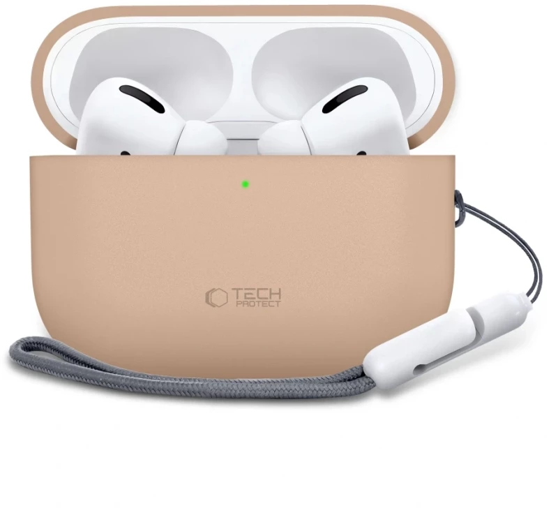 Tech-Protect Θήκη Σιλικόνης με Γάντζο για Apple AirPods Pro 3 - Caffe Latte