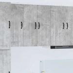 vidaXL Κρεμαστό ντουλάπι κουζίνας με ράφι 2 pcs Σκυρόδεμα Γκρι