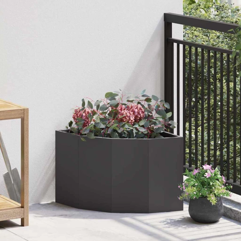 vidaXL Γωνιακό Ροδόδεντρο Μαύρο 45 x 45 x 35 cm Ατσάλι