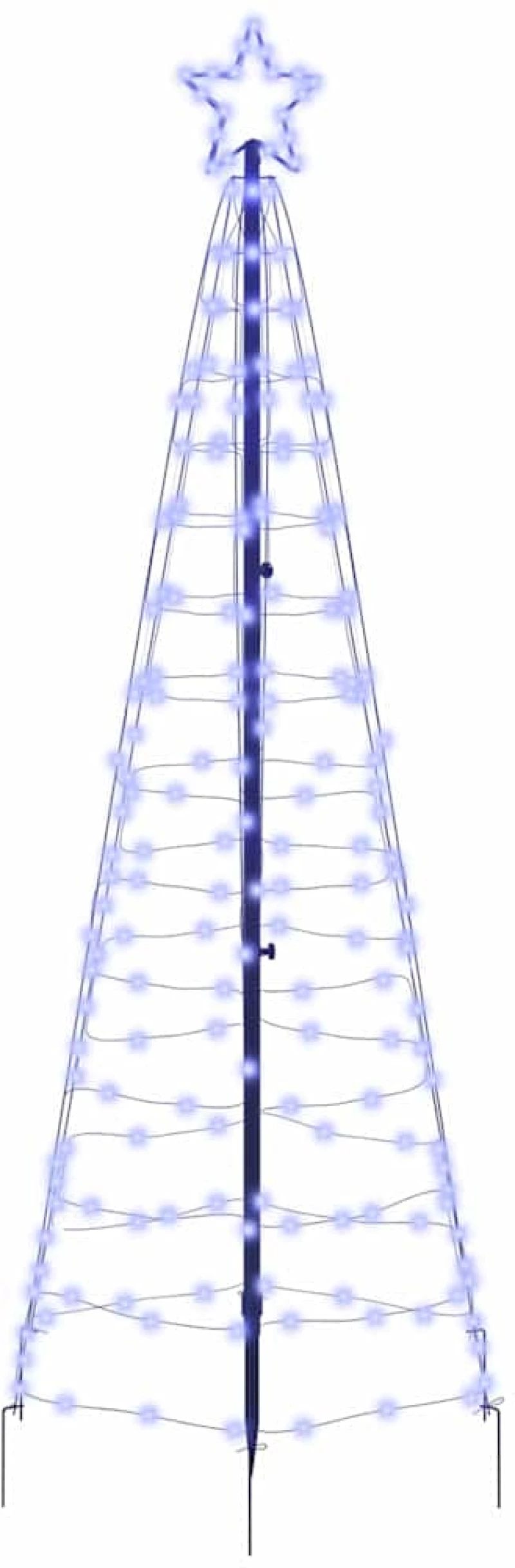 vidaXL Χριστουγεννιάτικο Δέντρο LED με Σφήνες Εδάφους Μπλε 250 cm
