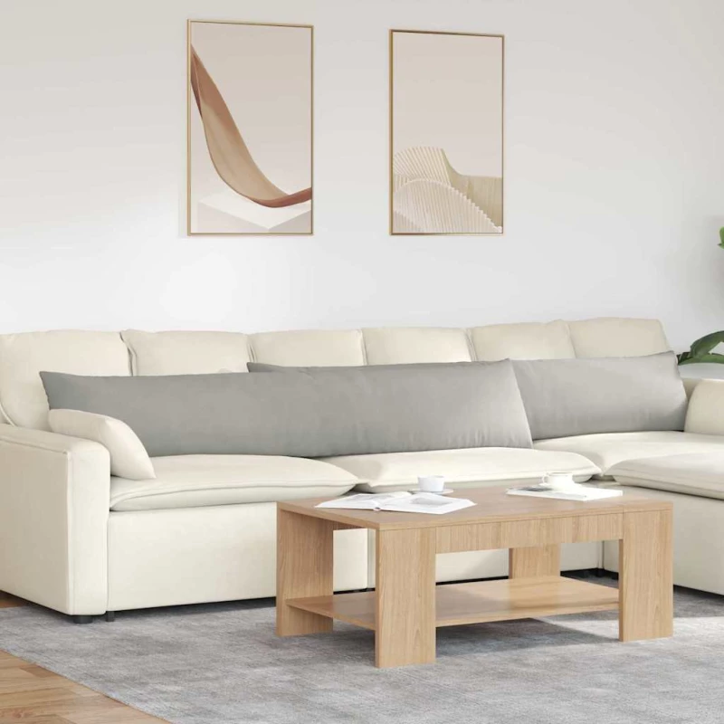 vidaXL Μαξιλάρι Καναπέ 2 pcs Ανοιχτό γκρι 200 x 40 εκ. ύφασμα