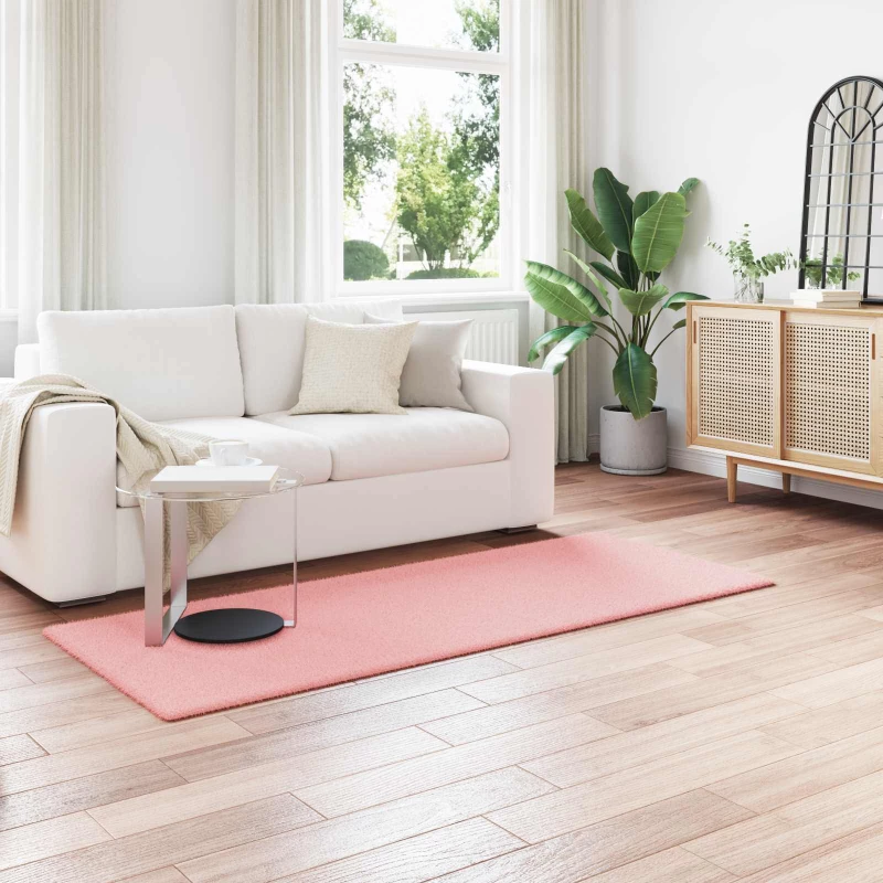 vidaXL Χαλιά Ψεύτικου Κουνελιού Olite Ροζ 100 x 200 cm Πολυεστέρας