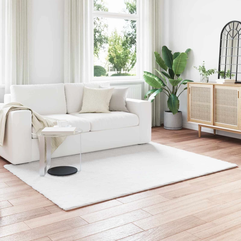 vidaXL Χαλιά Ψεύτικου Κουνελιού Olite Λευκό 160 x 230 cm Πολυεστέρας