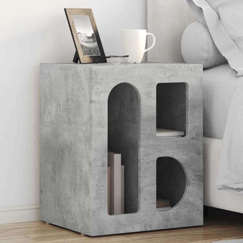 vidaXL Κομοδίνο 2 pcs Σκυρόδεμα Γκρι 40 x 35 x 50 εκ.