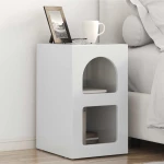 vidaXL Κομοδίνο Υψηλής γυαλάδας λευκό 29.5 x 35 x 50 εκ