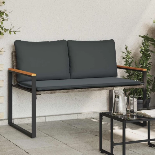 vidaXL παγκάκι Γκρι και Σκούρο Γκρι 115 x 65 x 72 εκ. Ρατάν