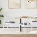 vidaXL Καρέκλα τραπεζαρίας 2 pcs Λευκό και Γκρι Στερεό Ξύλο Ραβέντι