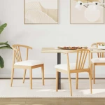 vidaXL Καρέκλα τραπεζαρίας 2 pcs Φυσικό και Λευκό Καθαρό Καουτσούκ