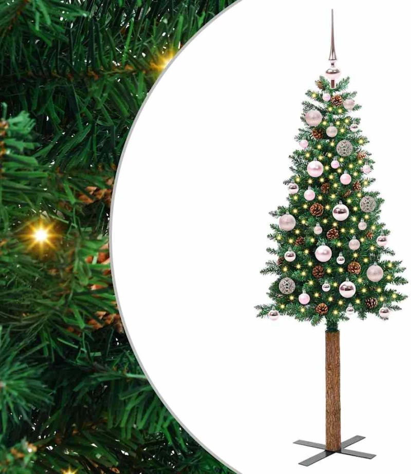 vidaXL Λεπτό Χριστουγεννιάτικο Δέντρο με 150 LED Πράσινο 150 cm