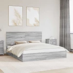 vidaXL Κρεβάτι Αποθήκης Γκρίζο Σονομα 180 x 200 cm Επεξεργασμένο ξύλο