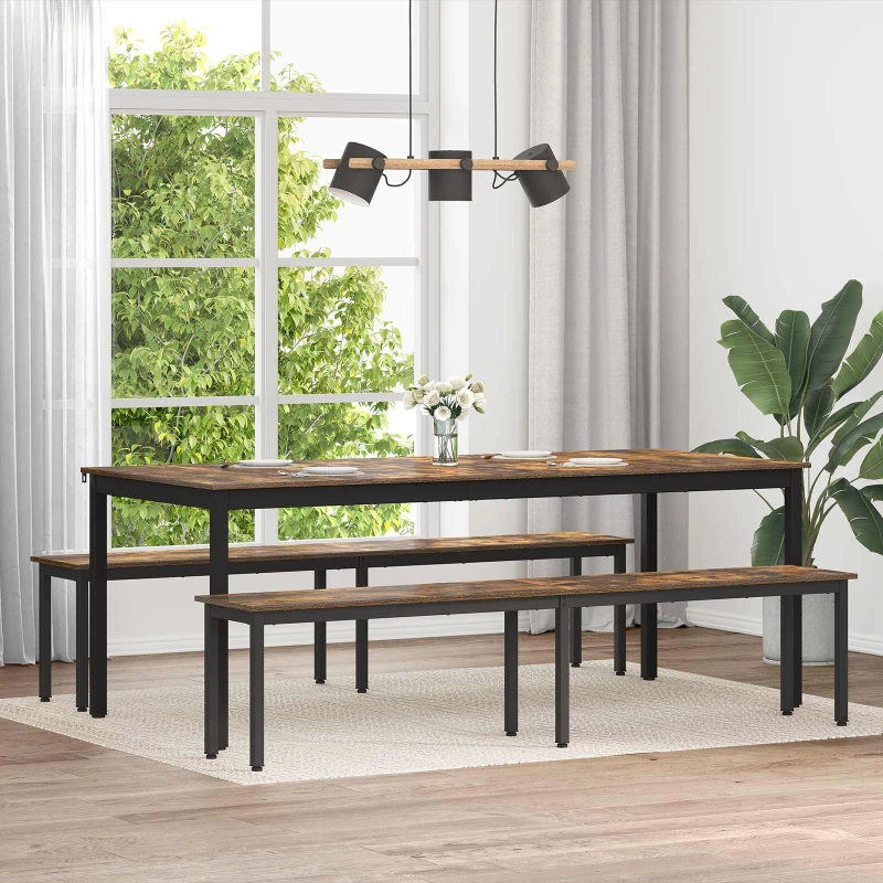 vidaXL παγκάκι Καπνιστό Δρύς 200 x 35 x 45 εκ Επεξεργασμένο ξύλο